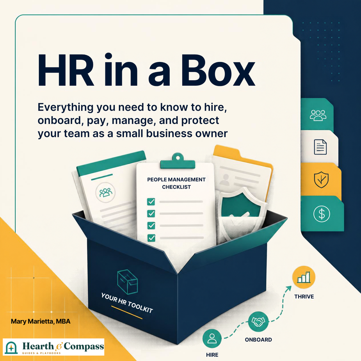 HR in a Box for Small Business: Everything you need to hire, onboard, pay, manage, and protect your team, without an HR department.